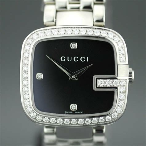 gucci ladies stainless steel bracelet watch|diamond bezel gucci watch.